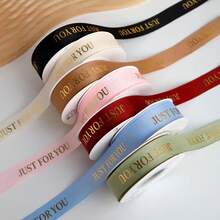 1 Roll Gold Foil Lettering Grosgrain Ribbon, For Floral Gift Wrapping, Cake Packaging Ribbon Bowknot, DIY Craft Supply Satin Ribbon Mother's Day Graduation - Multicolor - View 5