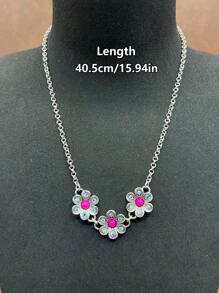1 Set Fashion Retro Bohemian Style Zinc Alloy Flower/Lightning/Cow Head 3-Layer Pendant Necklace That Can Be Matched Freely, Flower Earrings Pendant, Suitable For Women/Girls To Match Daily Clothes, Party Accessories, Jewelry Gift For Family/Friends/Yourself