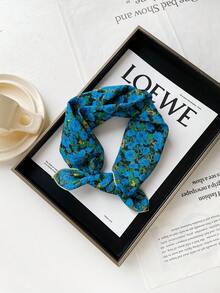 1pc Women New Arrival All Bohemian Small Square Scarf/Headscarf, Floral Print, Versatile, Spring/Summer For Dress - QM58027 - View 21