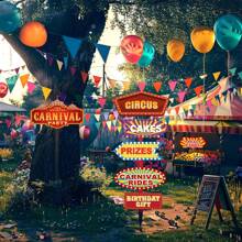 Circus Party Decoration Circus Photo Booth Props Carnival Party Directional Signs Decor Carnival Theme Party Decorations Welcome Circus Party Signs Carnival Directional Signs Decorations