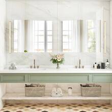 Medicine Cabinet With Mirror For Bathroom, 3 Door Wall Mounted Storage Mirror Cabinet With Adjustable Shelves White - Default - View 8