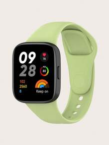 1pc Unisex Solid Color Silicone Watch Band, Compatible With Redmi Watch 3, Suitable For Daily Wear