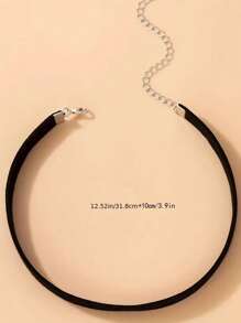1 pieza Accesorio de joyería sexy para mujer: elegante gargantilla negra, cadena simple de una capa de aleación geométrica pulida para la clavícula, adecuada para atuendos de moda, un adorable collar