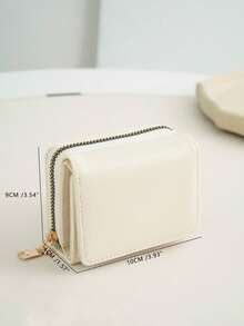 Purse Women's Wallet Small Wallet/Short Wallet Card Holder Zipper Wallet Zip Around Wallet Multi Layer Trifold With Card Slot For Credit Card/ ID Card/ Money/ Cash/Passport Multifunction Birthday Gifts Teacher Gifts Travel Classic Minimalist Casual For Lady For College Students Portable Multifunction - White - View 2