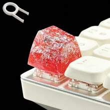 2 peças de teclas criativas de resina ABS translúcidas com glitter adequadas para teclados mecânicos, altura SA R1, melhor presente para entusiastas de informática