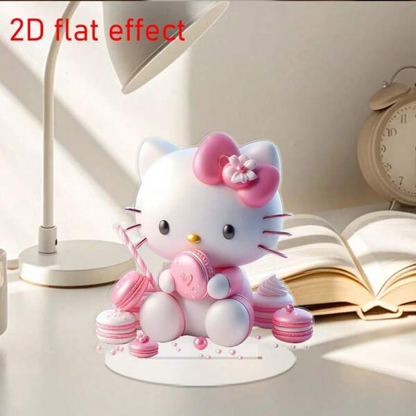 Sanrio 1 set Decoración de acrílico con adorno de Hello Kitty de Sanrio para decoración de fiesta de cumpleaños, suministros de decoración, ornamento de mariposa con base, apto para decoración de fiesta de cumpleaños, regalos de cumpleaños, decoración de fiestas