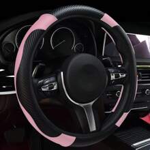 1 Pieza Funda para volante de coche, de PU artificial elástico sin anillo interior, universal, cómoda y antideslizante para todas las estaciones