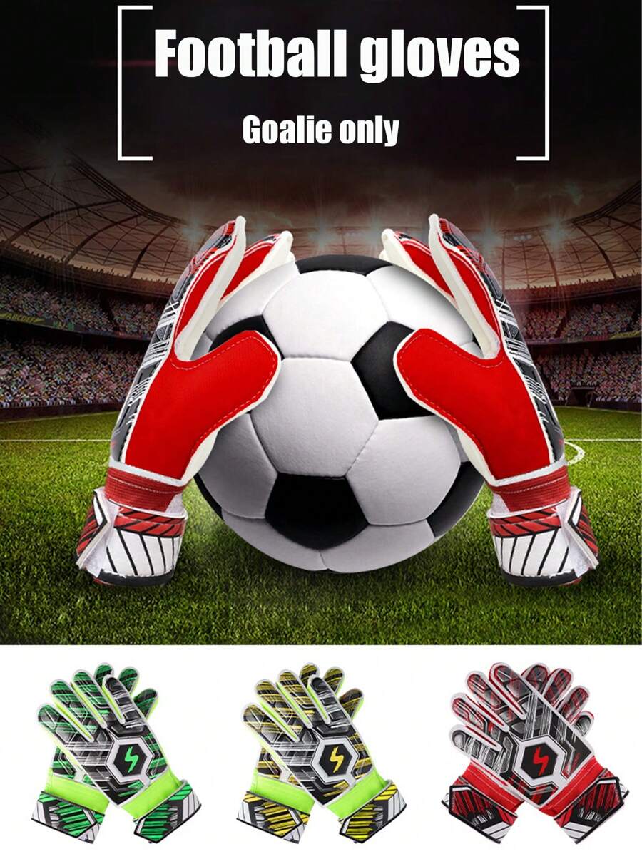 1 Pair Football Goalkeeper Gloves, Latex Anti-Slip Shock Absorbing Goalkeeper Gloves Suitable For Teens And Adults