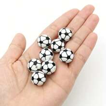 ​12/36pcs Soccer Silicone Beads Kit | 15mm DIY Jewelry Making Supplies For Keychain, ID Lanyard | Unisex Craft Gifts & Education Projects​
