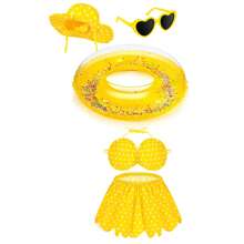 5 Pcs/Set Hawaiian Goose Outfit Summer Porch Goose Outfits Bikini Goose Clothes Cute Goose Costume For Outdoor Garden Yard Decor