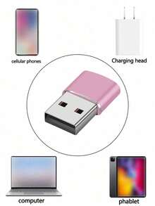 1 个铝合金高光 Type-C 转 USB 适配器，兼容智能手机、电脑、车载充电器、PD 数据线、USB 集线器、快速充电适配器 - 彩色 - 查看 5