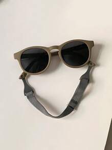 1 Set Kids Fashion Eyeglasses With Anti-Drop Strap, Unisex Children Cool Stylish Photo Prop Glasses, Comfortable & Lightweight