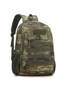 peach tree 1pc Camouflage Backpack, Men's Fashion Green Pattern, Large Capacity Zipper Closure Adjustable Strap, Suitable For Winter Travel Storage Bag Holiday - Multicolor - View 4