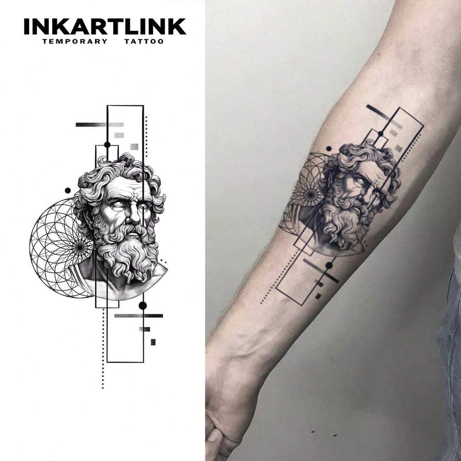 INKARTLINK Serie Divina Tatuaje temporal de patrones de jugos botánicos, tatuaje mágico que dura 15 días, tatuaje semi-permanente, tatuaje falso realista que dura 1-2 semanas