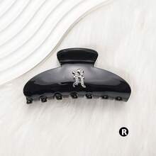 1 Piece Personalized Name Black Basic Vintage Letters Rhinestone Women Hair Claw Clip For Women - Black - View 13