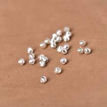 5pcs S925 Sterling Silver Handmade Brushed Cat Eye Round Beads, DIY Jewelry Accessories For Necklaces, Bracelets, Spacers & Loose Beads - S925 Sterling Silver - View 4