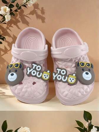2025 New Boys' And Girls' Flat Flat Hole Shoes Simple And Comfortable Home, Daily Outdoor Party, Party, Leisure Hole Shoes Soft Bottom Cartoon