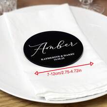 Personalisierte runde Acryl Hochzeitsparty Platzkarten - Luxus Hochzeitsdekoration Namenskarten, multifunktional, langanhaltend, dekorativ, wiederverwendbar, exquisit, modisch, hochwertig, farbig, modern, personalisiert, einzigartig, individuelle Hochzeitsdeko, Partyaufsatz, moderne Eleganz - Runde Hochzeitsetiketten - Übersicht 7