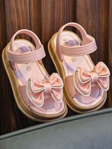Children's Summer Beach Shoes Girls' Fashion Princess Sandals Children's Bowknot Sandals Girls' Casual Open Toe Shoes - Pink - View 5