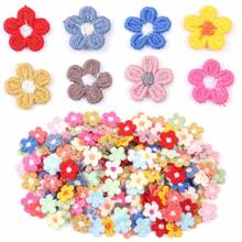 30pcs/Pack Colorful 5-Petal Flower Embroidered Patches, Cotton Thread Hand-Sewn Floral Patches For DIY Clothing, Pants, Socks, Hats And Fabric Decoration & Repair