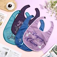 Babadores para adultos com 4 peças, babadores engraçados unissex para adultos, babadores laváveis para proteção de roupas, adequados para adultos e idosos, presente de alimentação