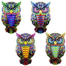 1/4PC Metal Owl Garden Decor - Handcrafted Wall Hanging Sculpture For Fence & Outdoor Art | Weatherproof Yard Ornament - A - View 6