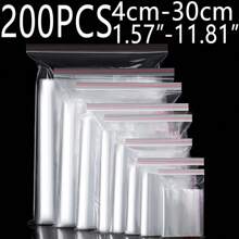 100 piezas Bolsas de plástico resellables de 4 a 30 cm, Combo de 200 piezas/300 piezas, Doble grosor de 0.062mm/2.44mil, Bolsas transparentes para joyería/regalos/aniversarios, Bolsas multifuncionales para accesorios, bolsas de almacenamiento para ropa, bolsas de vacío de plástico, bolsas transparentes autoadhesivas para envíos, viajes, almacenamiento, embalaje, regalos, cumpleaños, aniversarios, bodas