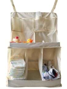 1pc 3-Layer Baby Room Storage Bag, Large Capacity Design With 4 Bottle Storage Pockets