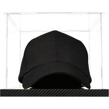 Hat Display Acrylic Baseball Cap Holder Stand Transparent Hat Storage Box Dustproof Square Cabinet With Carbon Fiber Skin Base And Removable Mirror Base2025 - 拳擊手套展示櫃 - 查看 8