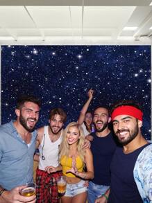 1 Stück Nachthimmels Stern Fotografie Hintergrund Weltall Sternenhimmel Party Banner 150 x 100 cm / 210 x 150 cm / 270 x 180 cm Neugeborenen Dusche Geburtstag Foto Hintergrund Innen Außen Hochzeit Dekorationsartikel