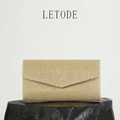 LETODE 글리터 우아한 봉투 클러치 여성 이브닝 신부 웨딩 퍼스, 웨딩 및 파티 클러치에 분리형 금속 체인, 여성 파티, 칵테일 파티, 웨딩, 새로운 지갑, 연회 가방에 적합한 다용도 핸드백