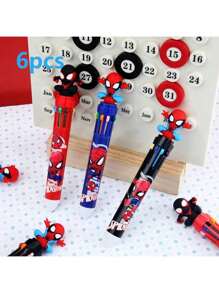 Marvel Bolígrafo multicolor con diseño de Spider-Man de Marvel, con 10 recambios de diferentes colores, bolígrafo multicolor muy atractivo con imagen del héroe, ideal para tomar notas en el aula, escribir a mano, útiles escolares exquisitos, adecuado para útiles escolares, recompensas en el aula, regalos de vacaciones, cuadernos, aprendizaje de regreso a la escuela.