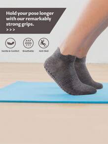 DEEFLY 2 Pairs Women Non-Slip Solid Color Boat Socks, For Home, Hospital, Pregnancy, Fitness, Pilates, Yoga