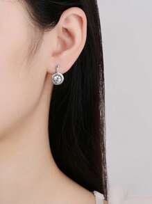 1pair Fashionable Simple Small Teardrop Shaped Metallic Stud Earrings For Women, Gold/Silver