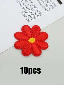 10pcs Daisy Embroidered Patch, Daisy Shaped Flower Design Iron-On Patch, Embroidered Daisy Patch For DIY Sewing  ,Suitable For Diy Clothing, Hats, Bags, Shoes, Phone Cases, Iron-On Design