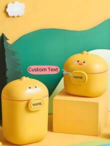 1 件可定制小黄鸡奶粉盒，可爱卡通婴儿奶粉容器，便携，适用于家庭、户外、旅行、健身房、学校、办公室、成人和儿童蛋白粉储存，防潮，容量可选