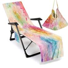Housse de chaise de plage pliable pouvant être pliée en un sac à porter à l'épaule, avec des poches latérales pour ranger lunettes et téléphone. Convient pour les chaises de plage, serviettes, chaises de piscine et transats. Facile à transporter. Été, accessoires de voyage, vacances, décorations de salle de bain, essentiels de plage