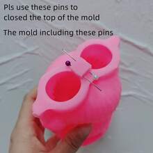 Ribbed Bear Rabbit Candle Mold Aesthetic Silicone Mould Geometric Striped Soy Wax Mold Home Decor - Pink - View 6