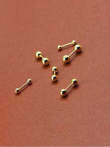 6/12 件/套优雅简约女士耳环，钛钢镶嵌人造锆石耳钉，闪亮且方便穿耳环