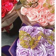 169PCS Rose Petal Ribbons, 13pcs Half Finished Forever Rose, Handcrafted Fabric Flower Ribbons With Stamping/Heat Transfer, Pink Rose Petal Decor For Valentine's Day/Mother's Day/Wedding/Graduation/DIY Crafts/Scrapbooking/Gift Wrapping