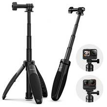TELESIN 迷你快拆自拍杆三脚架便携式可调节长度适用于 GoPro Insta360 DJI Osmo Action 运动相机 - 黑色 - 查看 2