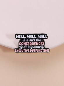 1pc WELL WELL WELL Quote Enamel Pin - Funny Executive Dysfunction Saying - Brooch - Multicolor - View 2