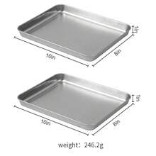 Stainless Steel Cookie Sheet, Rectangular Baking Tray, Easy To Clean, Oven Friendly, Healthier Kitchen Accessory,For Home Baking, Outdoor Picnics And Camping, Size 11 X 9.5 X 1 Inch, For Frying, Baking, Cooking, Grilling And Microwaves, Heavy Duty, Rust Resistant, Easy To Clean, Graduation Party Supplies