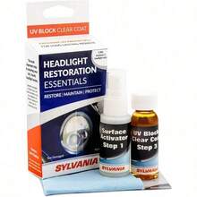 TLL-Headlight Restoration Kit - 3 Easy Steps To Restore Sun Damaged Headlights With Exclusive UV Block Clear Coat, Light Output And Beam Pattern Restored, Long Lasting Protection - UV Block and Activator Only - View 1