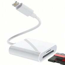 1pc Dual Slot USB-C/Lightning SD/TF Card Reader Adapter, Portable Card Reader For 16/15/14/13/12/11/XS/8/7/6/IPad, Cameras, Action Cameras
