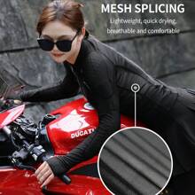 WOSAWECE Certified Women's Offroad/Motorcycle Jacket, Summer Breathable Backpack Shoulder Elbow Soft Protective Gear, Motorcycle Jacket