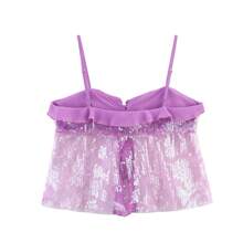 ZEVITY Canotta da donna con patchwork in paillettes 2501
