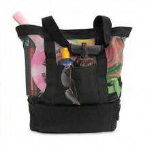 Nova Bolsa de Praia, Bolsa de Viagem e Piquenique ao Ar Livre, Bolsa de Praia Térmica e Preservante de Gelo, Bolsa de Praia de Tela Criativa Multifuncional com Bolsa de Gelo, Essencial para Viagens de Verão