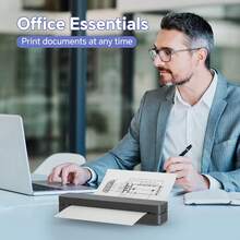 HPRT Portable Wireless Printer, Bluetooth Thermal Printer Compatible With IOS, Android And Laptops, Supports 8.5x11 Inch US Letter And A4 Thermal Paper, Ink-Free Mobile Printer For Office And Home Use - Black - View 6