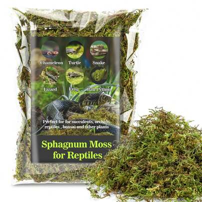 Sphagnum Moss For Reptiles - Terrarium Reptiles Moss Green Dried Peat Moss Habitat Bedding Moss For Snakes Turtle Frog Gecko And Other Reptiles Substrate (3, Ounces)